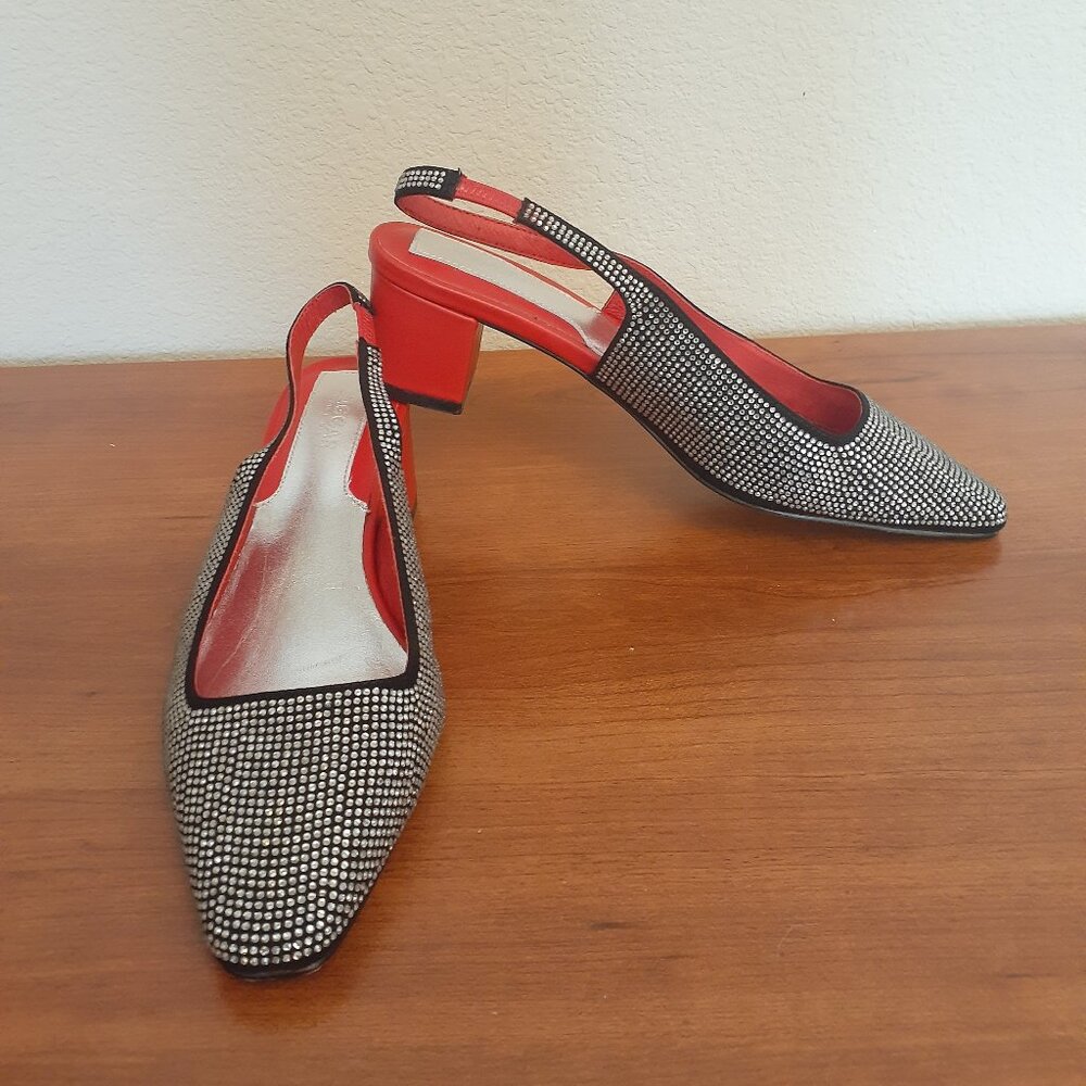 Jaggar The Label Rhinestone Sling-back Shoes